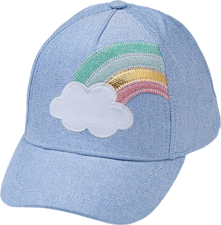 Basecap mit Regenbogen-Applikation, blau, Gr. 52/53 PUSBLU