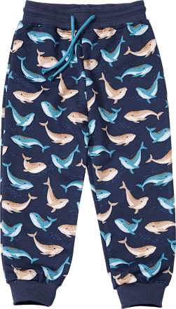 Jogginghose mit Wal-Muster, blau, Gr. 98 ALANA