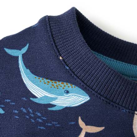 T-Shirt Pro Climate mit Wal-Muster, blau, Gr. 116 ALANA