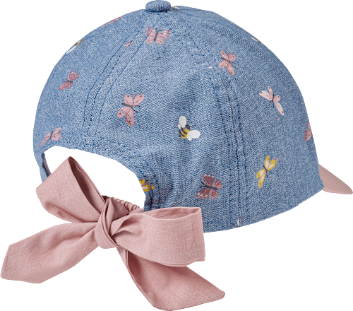 Basecap mit Jeans-Optik & Schmetterlings-Muster, blau & rosa, Gr. 52/53 ALANA