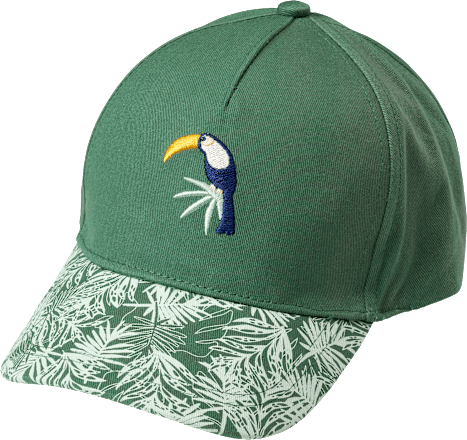 Basecap mit Tukan-Stickerei, grün, Gr. 54/55 PUSBLU