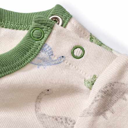 Body Kurzarm mit Dinosaurier-Muster, beige, Gr. 86/92 ALANA