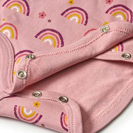 Wickelbody Pro Climate mit Regenbogen-Muster, rosa, Gr. 62/68 ALANA