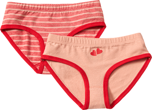 Slips mit Herz-Motiv & Ringel-Muster, rot & rosa, Gr. 110/116 ALANA