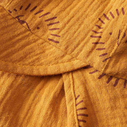 Schirmmütze aus Musselin mit Löwen-Muster, gelb, Gr. 52/53 ALANA