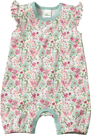 Strampler Pro Climate mit Blumen-Muster, weiß, Gr. 74/80 ALANA