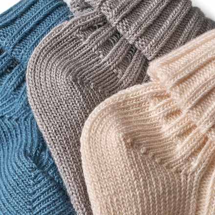 Erstlingssocken, blau + grau + weiß, Gr. 13/14 ALANA