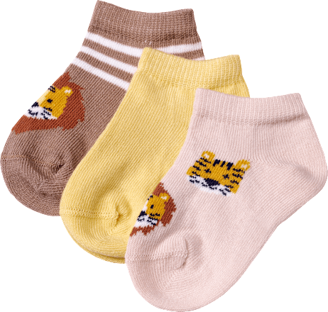 Sneaker Socken mit Tier-Muster, braun + gelb, Gr. 23/26 ALANA