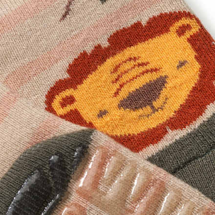 Stoppersocken mit Löwen-Muster, beige, Gr. 25/26 PUSBLU