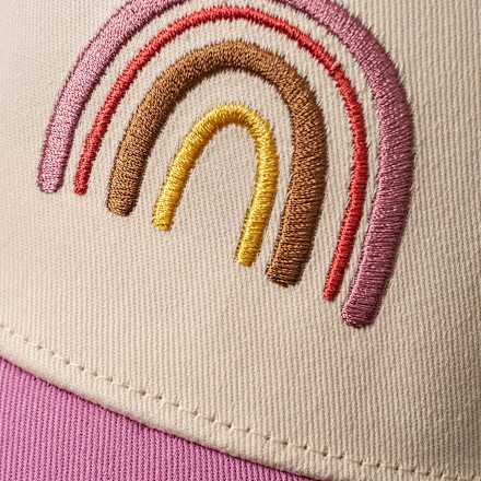Basecap mit Regenbogen-Stickerei, beige & rosa, Gr. 52/53 PUSBLU