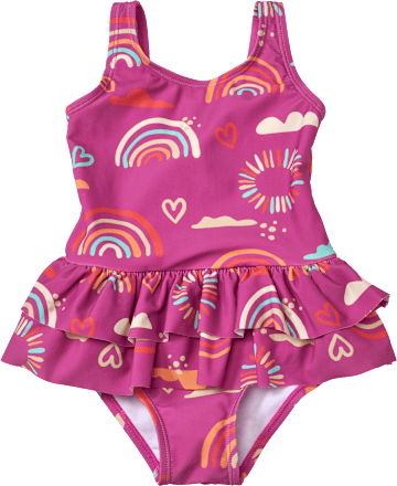 Badeanzug mit Regenbogen-Muster, lila, Gr. 98/104 PUSBLU