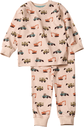 Schlafanzug Pro Climate mit Baustellenfahrzeug-Muster, beige, Gr. 92 ALANA