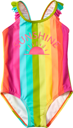 Badeanzug mit Streifen-Muster, bunt, Gr. 98/104 PUSBLU