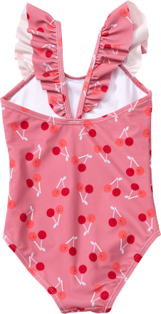 Badeanzug mit Kirsch-Muster, rosa, Gr. 98/104 PUSBLU