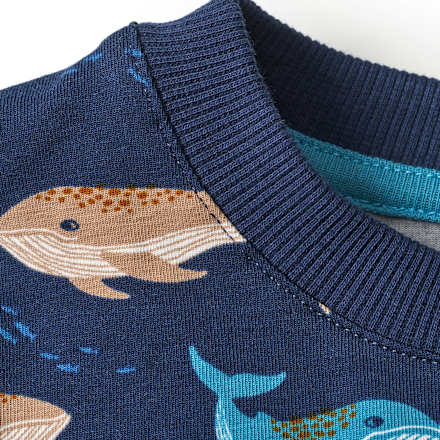 Schlafanzug Pro Climate mit Wal-Muster, blau, Gr. 104 ALANA