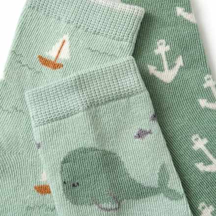 Socken mit maritimen Mustern, grün, Gr. 23/26 ALANA