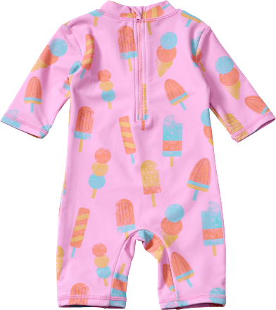 UV Badeoverall mit Eis-Muster, rosa, Gr. 98/104 PUSBLU