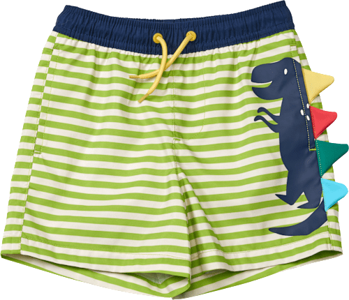 Badehose mit 3D-Dino-Applikation, grün, Gr. 122/128 PUSBLU