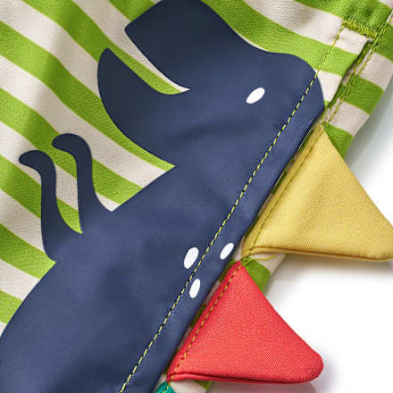 Badehose mit 3D-Dino-Applikation, grün, Gr. 110/116 PUSBLU