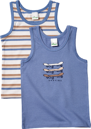 Unterhemden mit Skateboard-Motiv, blau, Gr. 122/128 ALANA