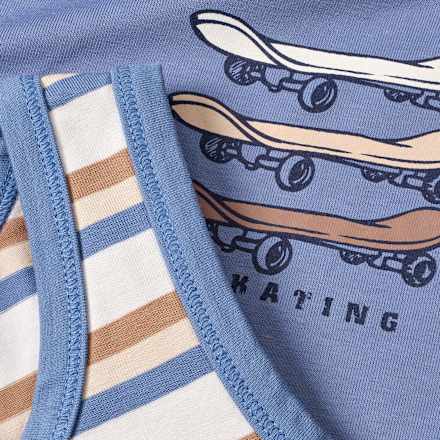 Unterhemden mit Skateboard-Motiv, blau, Gr. 122/128 ALANA