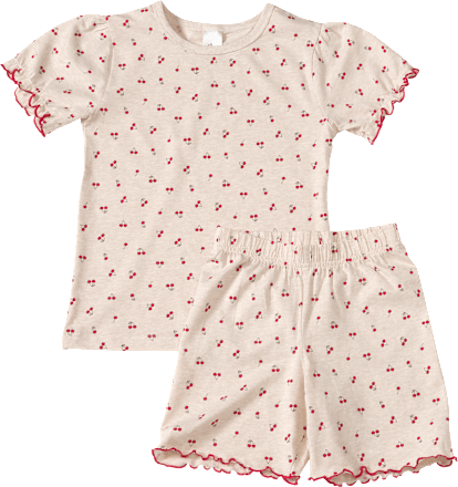 Schlafanzug mit Kirschen-Muster, Beige, Gr. 134/140 ALANA