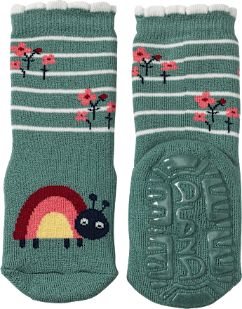 Stoppersocken mit Regenbogen-Motiv, grün, Gr. 23/24 ALANA