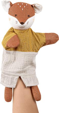 Handpuppe Fuchs, braun/weiß fehn