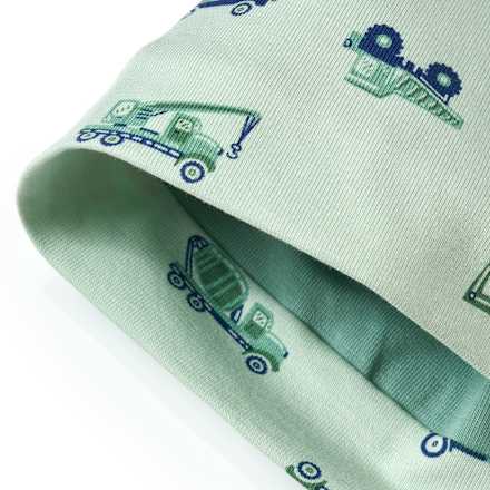 Mütze mit Traktor- & Bagger-Muster, grün, Gr. 54/55 ALANA