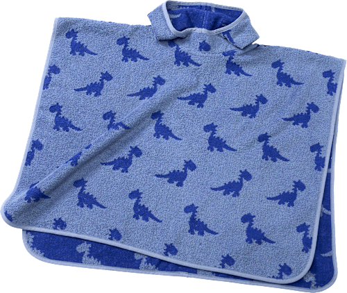 Badeponcho mit Dino-Muster, blau, Gr. 0, ca. 1-4 Jahre ALANA