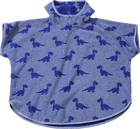 Badeponcho mit Dino-Muster, blau, Gr. 1, ca. 5-7 Jahre ALANA