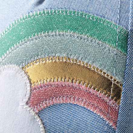 Basecap mit Regenbogen-Applikation, blau, Gr. 52/53 PUSBLU