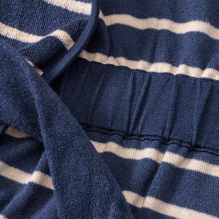 Bademantel mit Ringel-Muster & Fisch-Motiv, blau & rot, Gr. 110/116 ALANA