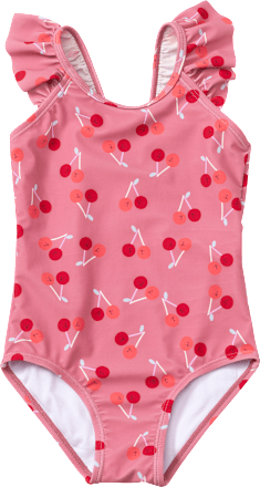 Badeanzug mit Kirsch-Muster, rosa, Gr. 86/92 PUSBLU