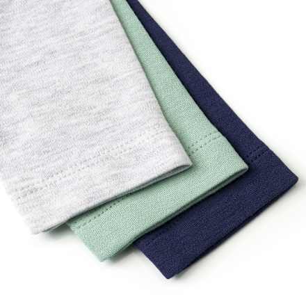 Bodys Langarm, grau melange + grün + blau, Gr. 86/92 ALANA