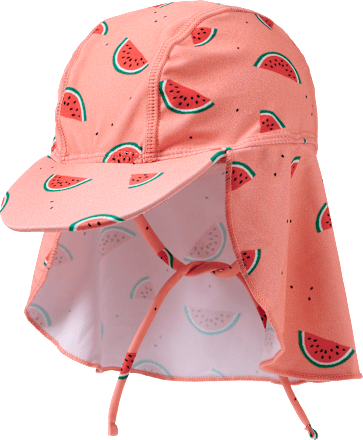 UV Mütze mit Nackenschutz & Melonen-Muster, rosa, Gr. 52/53 PUSBLU