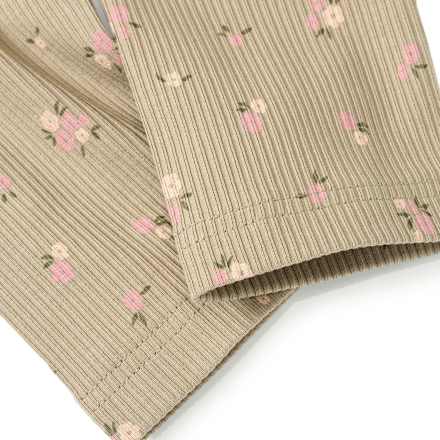 Leggings mit Blumen-Muster und Ripp-Struktur, grün, Gr. 128 ALANA