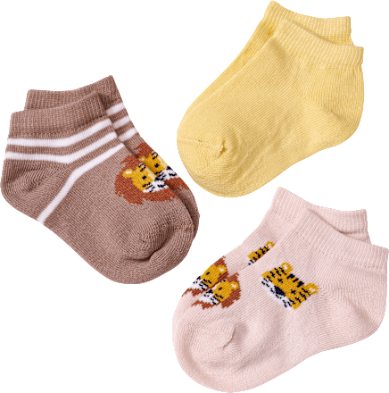 Sneaker Socken mit Tier-Muster, braun + gelb, Gr. 23/26 ALANA