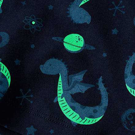 Schlafanzug mit Glow-in-the-Dark Drachen & Weltraum-Muster, blau, Gr. 110/116 PUSBLU