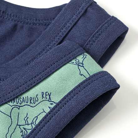 Unterhemden mit Dino-Muster, grün + blau, Gr. 134/140 ALANA