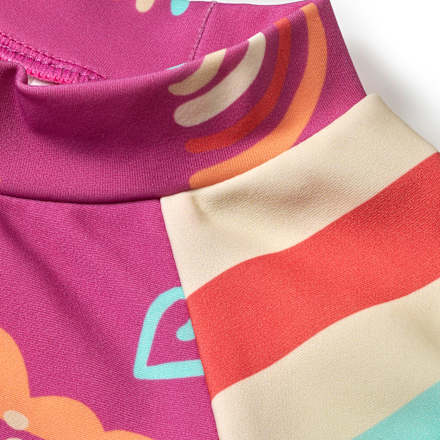 UV Shirt mit Regenbogen-Muster, lila + bunt, Gr. 110/116 PUSBLU