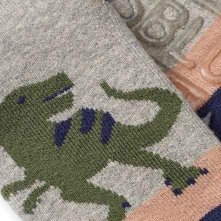 Stoppersocken mit Dino-Motiv, grau + blau, Gr. 27/28 ALANA