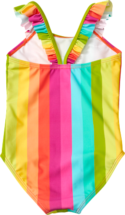 Badeanzug mit Streifen-Muster, bunt, Gr. 122/128 PUSBLU