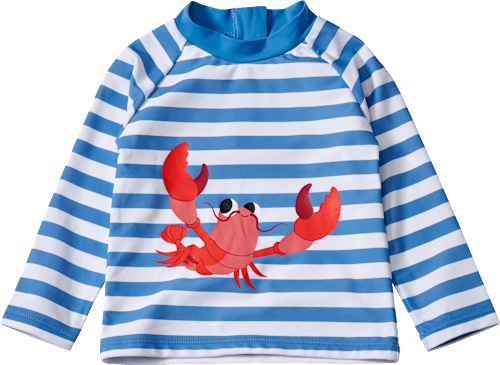 UV Shirt mit Flusskrebs-Motiv, blau & weiß, Gr. 110/116 PUSBLU