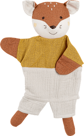 Handpuppe Fuchs, braun/weiß fehn