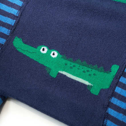 Leggings mit Krokodil-Motiv, blau & grün, Gr. 98/104 ALANA