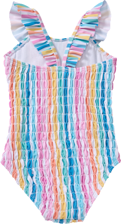 Badeanzug mit Streifen-Muster, bunt, Gr. 98/104 PUSBLU