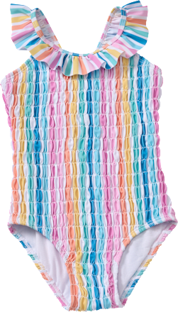 Badeanzug mit Streifen-Muster, bunt, Gr. 98/104 PUSBLU