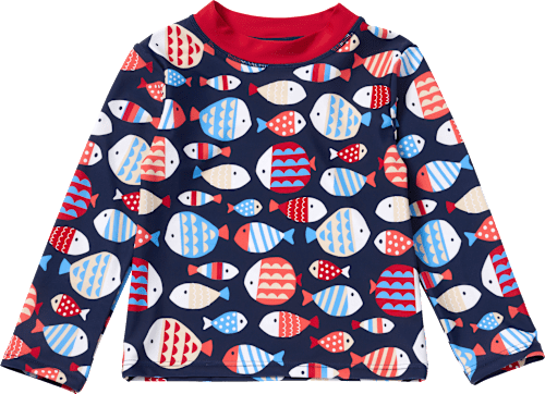 UV Shirt mit Fisch-Muster, blau & rot, Gr. 134/140 PUSBLU