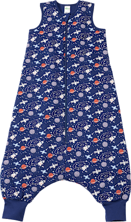 Schlafsack mit Beinen 2 TOG mit Weltraum-Muster, blau, 110 cm ALANA